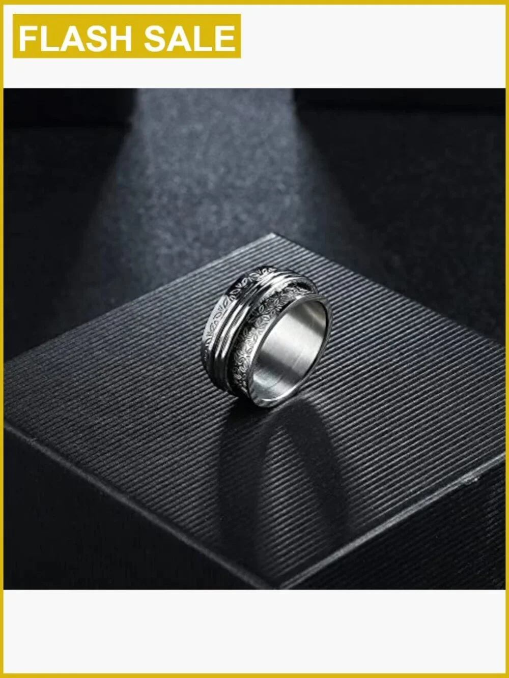 Stainless Steel Spinner Fidget Rings Anxiety Relief Band 12 Pack